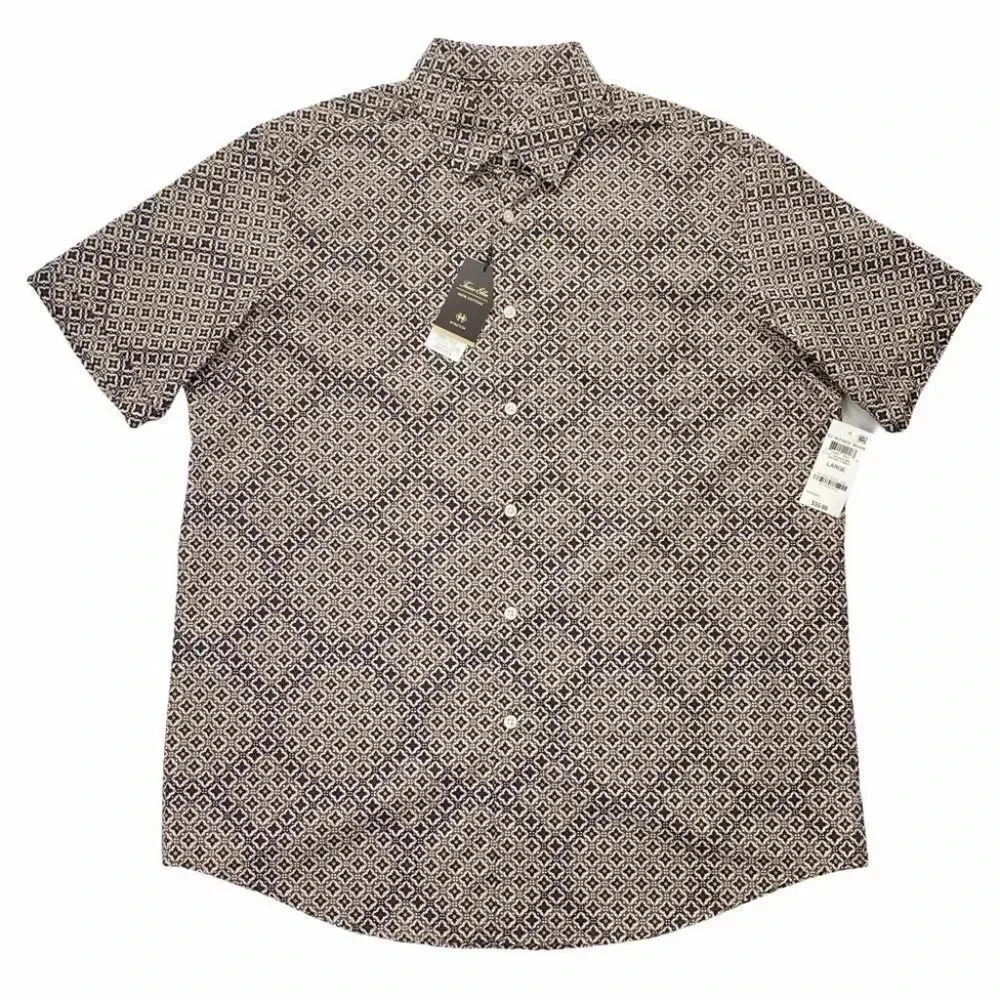 Tasso Elba Refined Woven Cotton Mens Button Down